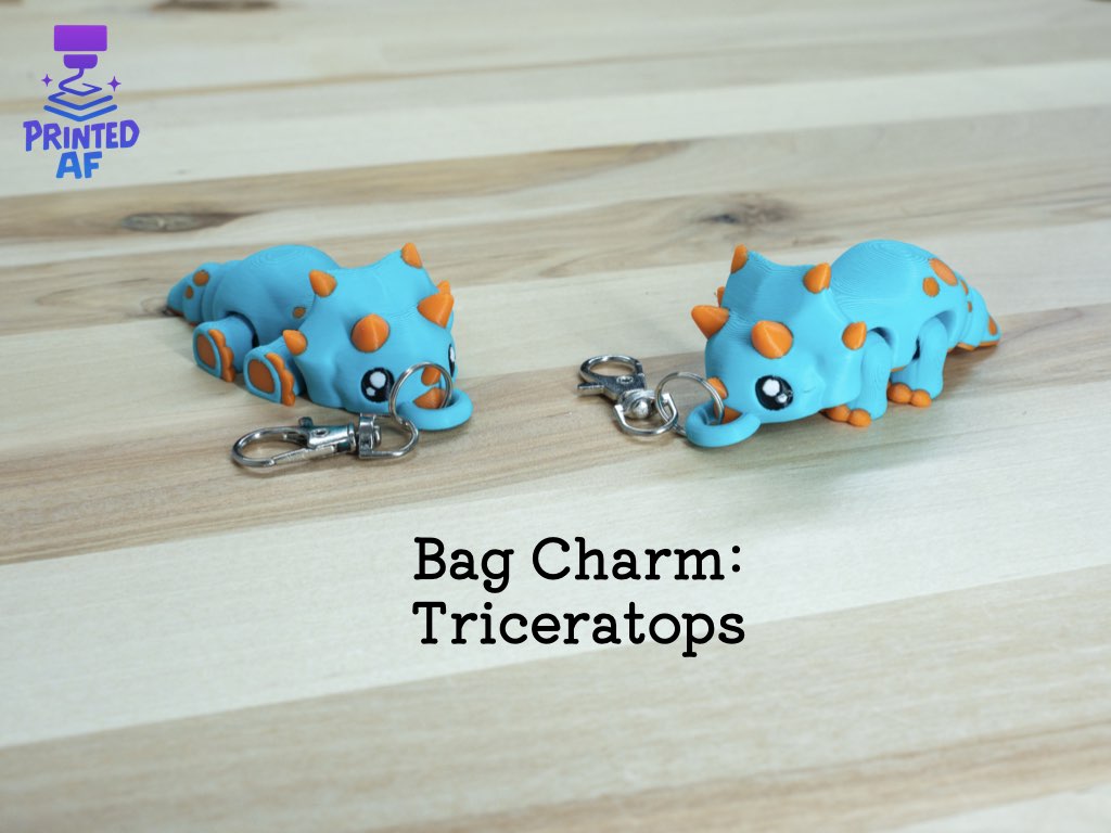Triceratops Bag Charm