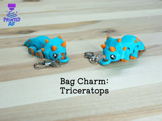 Triceratops Bag Charm