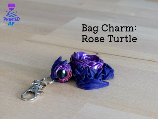 Rose Turtle Bag Charm
