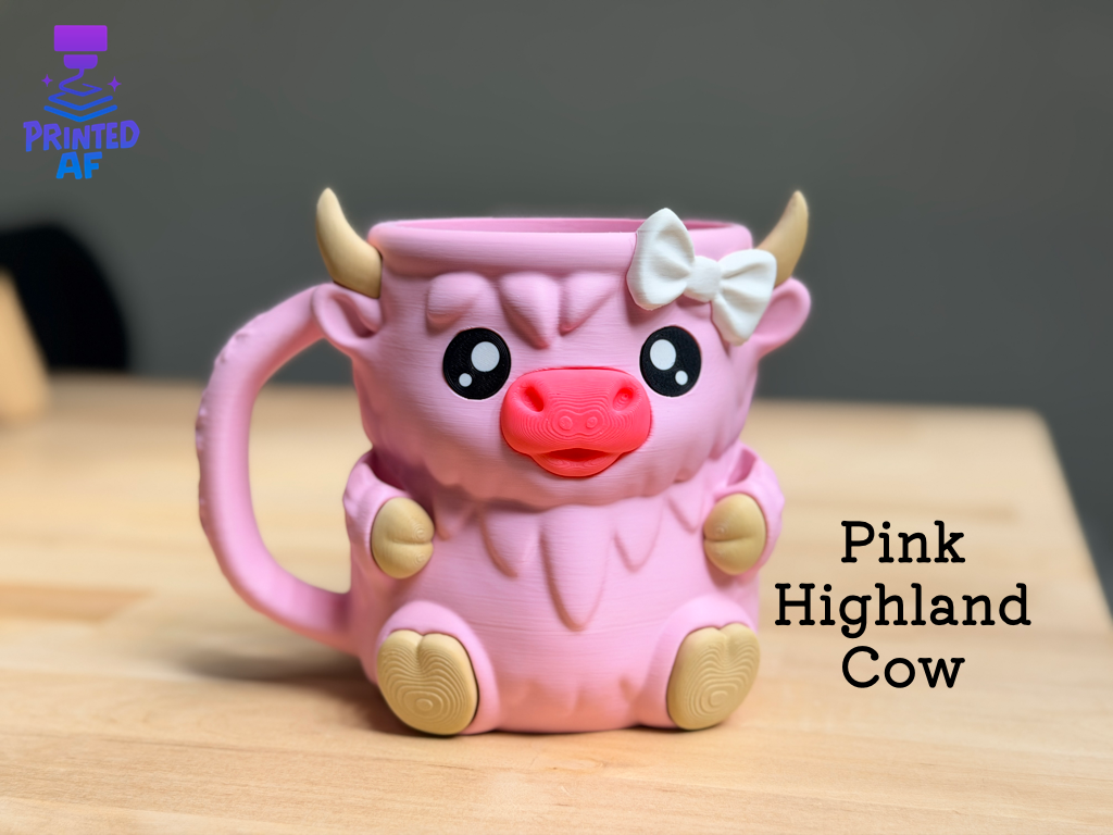 Highland Cow (Pink): Ice Cream Pint Holder