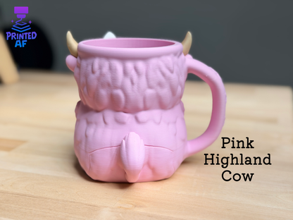 Highland Cow (Pink): Ice Cream Pint Holder