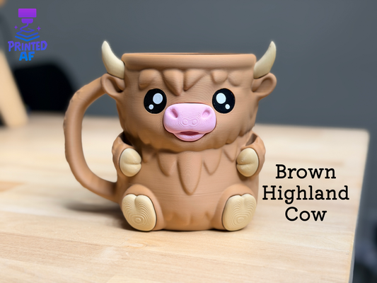 Highland Cow (Brown): Ice Cream Pint Holder